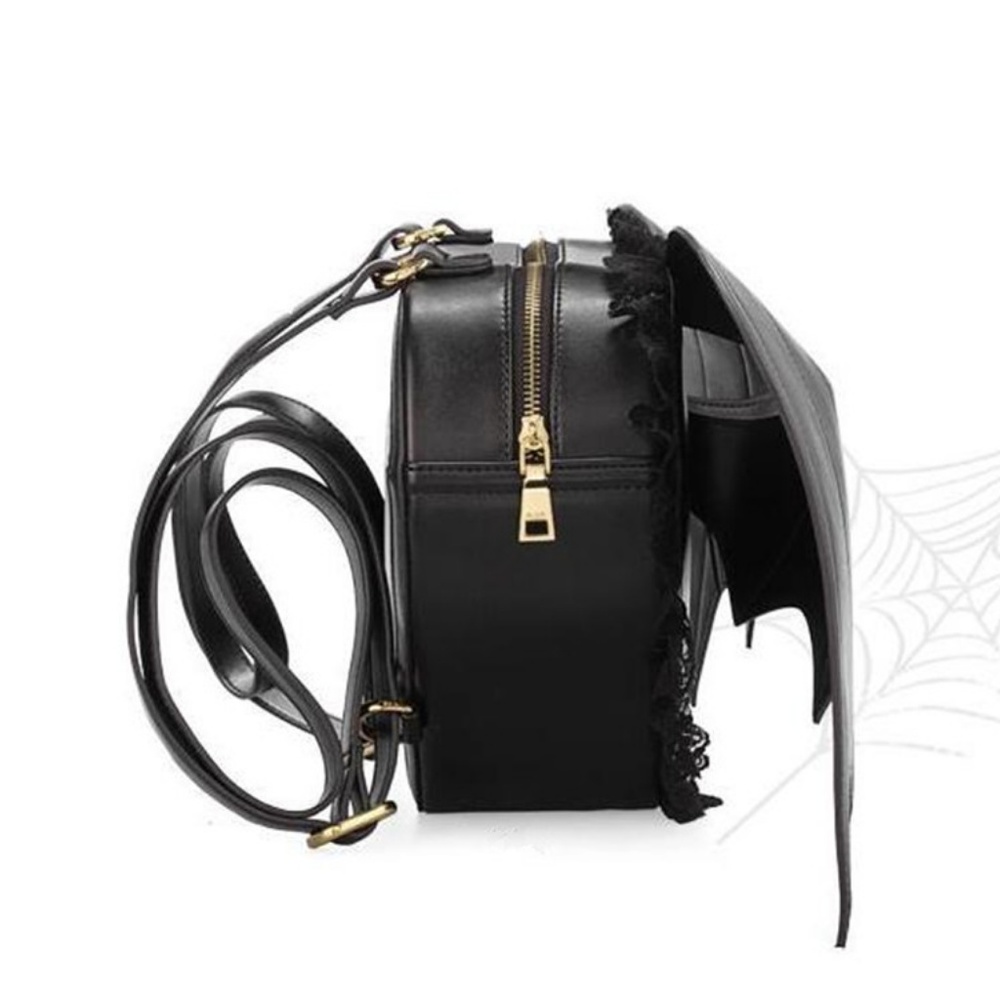 Winged Heart Backpack with Lace Trim - Picture 3 of 7